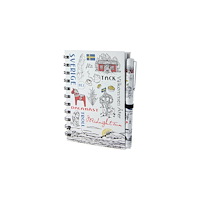 Nordic Souvenir Notisbok m penna Sverige-teckning