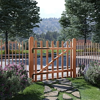 vidaXL Enkelgrind i impregnerat hasselträ 100x90 cm