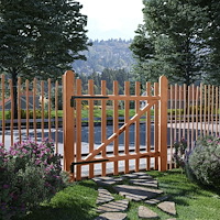 vidaXL Enkelgrind i impregnerat hasselträ 100x100 cm