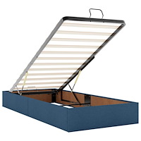 vidaXL Ottoman sängram med madrass blå 80x200 cm tyg
