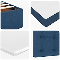 vidaXL Ottoman sängram med madrass blå 80x200 cm tyg