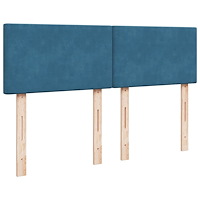 vidaXL Ottoman sängram med madrass mörkblå 140x200 cm sammet