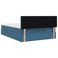 vidaXL Ottoman sängram med madrass mörkblå 140x200 cm sammet
