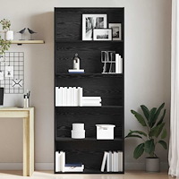 vidaXL Bokhylla svart ek 80x30x189 cm konstruerat trä