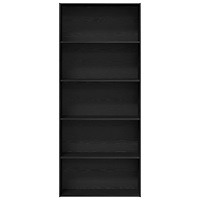 vidaXL Bokhylla svart ek 80x30x189 cm konstruerat trä