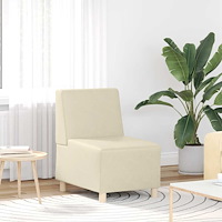vidaXL Soffstol gräddvit 55 cm konstläder