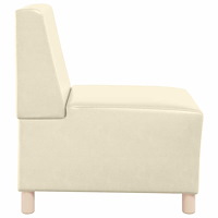 vidaXL Soffstol gräddvit 55 cm konstläder