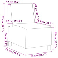 vidaXL Soffstol gräddvit 55 cm konstläder
