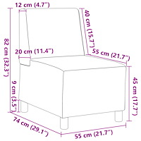 vidaXL Soffstol cappuccino 55 cm konstläder
