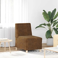 vidaXL Soffstol brun 55 cm fuskmocka