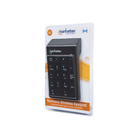 Manhattan Manhattan Numeric Keypad, Wireless (2.4GHz), USB-A Micro Receiver, 18 Full Size Keys, Black, Membrane Key Switches, Auto...