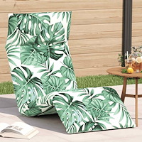 vidaXL Hopfällbar solstol bladmönster 175x54x8,5 cm oxfordtyg