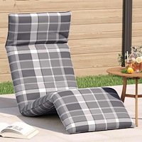 vidaXL Hopfällbar solstol grå rutig 175x54x8,5 cm oxfordtyg