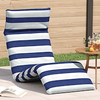 vidaXL Hopfällbar solstol blå och vit 175x54x8,5 cm oxfordtyg