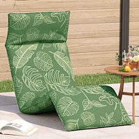 vidaXL Hopfällbar solstol bladmönster 175x54x8,5 cm oxfordtyg