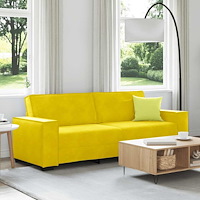 vidaXL 3-sitssoffa gul 180 cm sammet