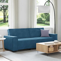 vidaXL 3-sitssoffa blå 180 cm sammet