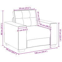 vidaXL Fåtölj svart 60 cm tyg