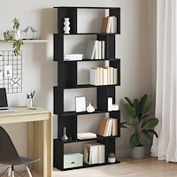 vidaXL Bokhylla svart ek 80x24x190,5 cm konstruerat trä