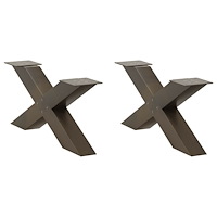 vidaXL Soffbordsben X-formade 2 st naturstål 70x(30-31) cm stål