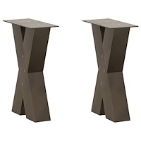 vidaXL Soffbordsben X-formade 2 st naturstål 38x(42-43) cm stål