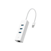 TP-LINK TP-Link UE330C V1 - hubb - USB-C, med Gigabit Ethernet - 3 portar
