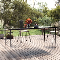 vidaXL Trädgårdsbord svart 200x100x74 cm härdat glas