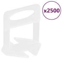 vidaXL Nivådistanser 2500 st 1 mm
