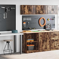 vidaXL Garageskåp 2 st rökt ek konstruerat trä