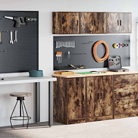 vidaXL Garageskåp 2 st rökt ek konstruerat trä