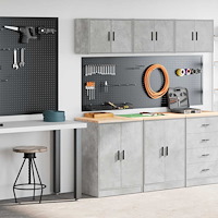 vidaXL Garageskåp 2 st betong grå konstruerat trä