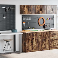 vidaXL Garageskåp 2 st rökt ek konstruerat trä