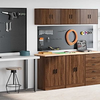 vidaXL Garageskåp 2 st, brun ek konstruerat trä