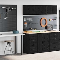 vidaXL Garageskåp 2 delar svart konstruerat trä