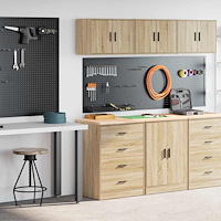 vidaXL Garageskåp 2 st, Sonoma ek konstruerat trä
