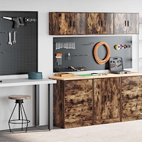 vidaXL Garageskåp 2 st rökt ek konstruerat trä