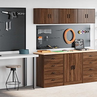 vidaXL Garageskåp 2 st, brun ek konstruerat trä