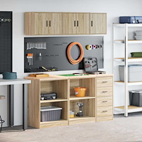 vidaXL Garageskåp 6 delar Sonoma ek konstruerat trä