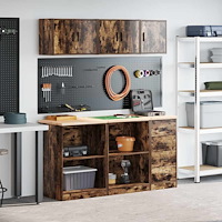 vidaXL Garageskåp 6 delar rökt ek konstruerat trä