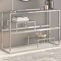 vidaXL Konsolbord silver rostfritt stål och härdat glas