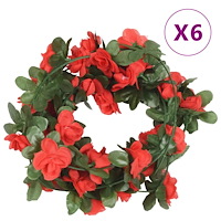 vidaXL Julkransar med blommor 6 st röd 250 cm