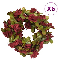 vidaXL Julkransar med blommor 6 st vinröd 250 cm