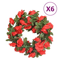 vidaXL Julkransar med blommor 6 st röd 240 cm