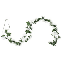 vidaXL Julkransar med blommor 6 st vit 240 cm
