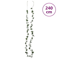 vidaXL Julkransar med blommor 6 st vit 240 cm