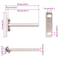 vidaXL Konsoler för flytande hyllplan 12st osynlig Ø12x100 mm kolstål