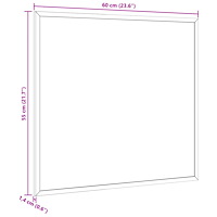vidaXL Griffeltavla med ram i massiv furu svart 60x55 cm