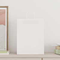 vidaXL Papperspåsar 50 st med handtag vit 32x12x42 cm