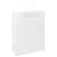 vidaXL Papperspåsar 50 st med handtag vit 32x12x42 cm