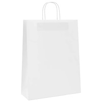 vidaXL Papperspåsar 50 st med handtag vit 32x12x42 cm